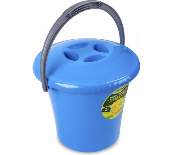 Изображение товара Ведро Martika Либерти 7 л, с крышкой, голубое С603КГОЛ
