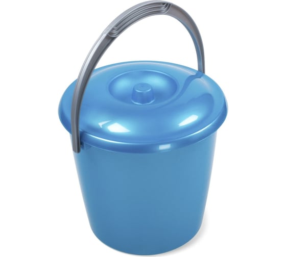 Изображение товара Ведро Martika Соло 7 л, с крышкой, перламутровое бирюзовое С632КБИР