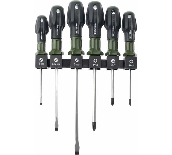 Изображение товара Набор отвёрток Дело Техники c трехкомпонентными рукоятками PH, SL; 6шт. 728060