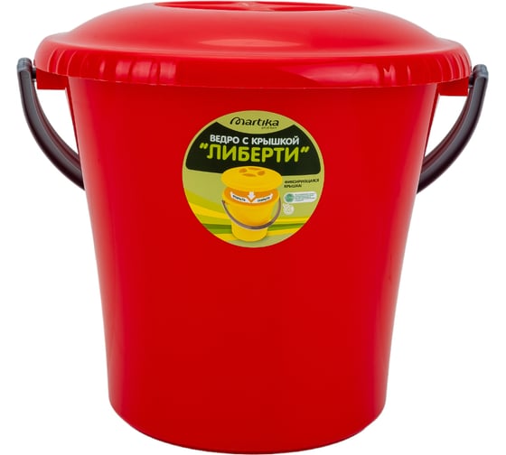 Изображение товара Ведро Martika Либерти 7 л, с крышкой, красное С603ККРА