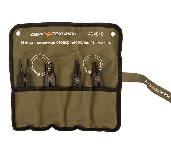 Изображение товара Набор съемников стопорных колец 160 мм х 4 шт тетрон ДТ/16 Дело Техники 424040