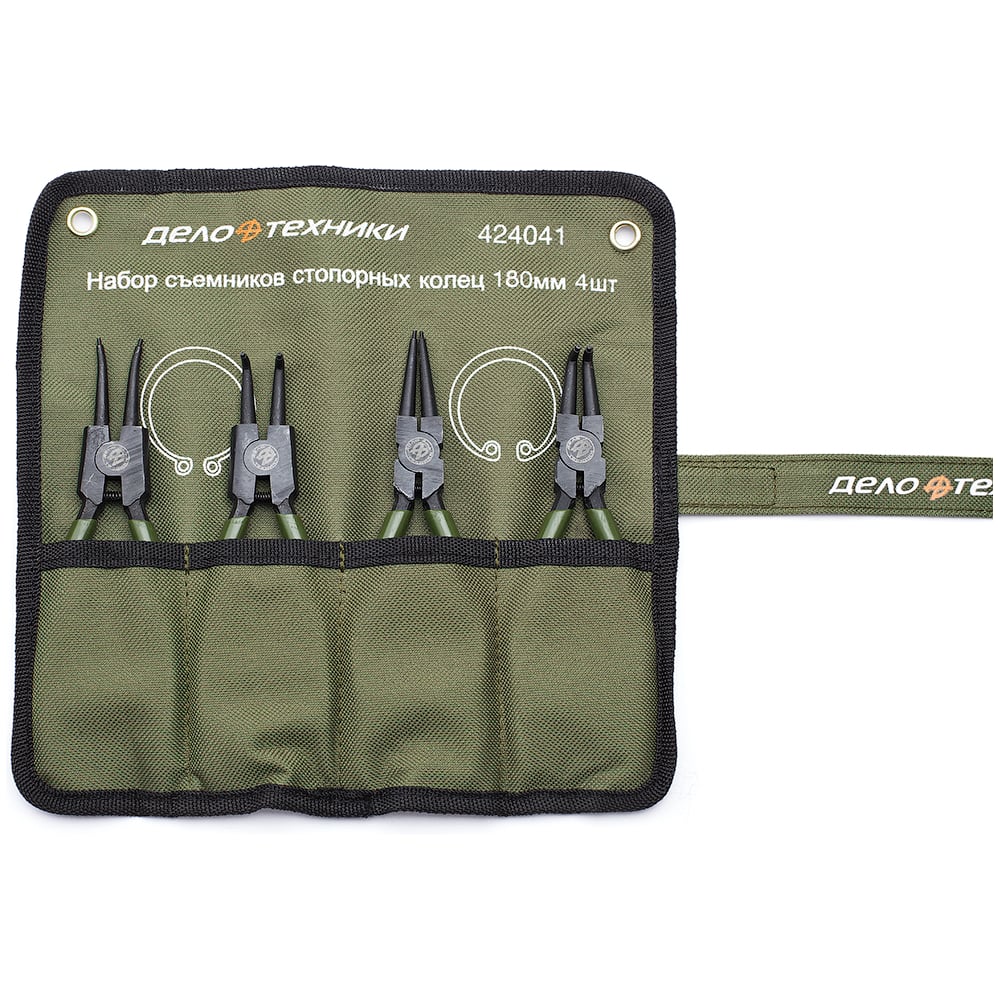 Изображение товара Набор съемников стопорных колец 180 мм 4 шт Дело Техники ДТ/16