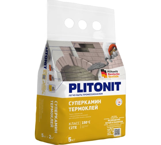 Изображение товара Клей для облицовки печей и каминов PLITONIT СуперКамин ТермоКлей 5 кг 7499
