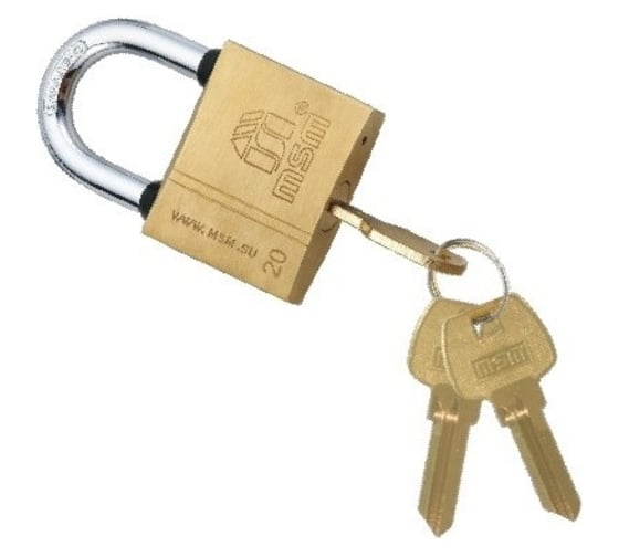 Изображение товара Стальной навесной замок с закаленной дужкой MSM TB1-30 TB1-30 Блистер