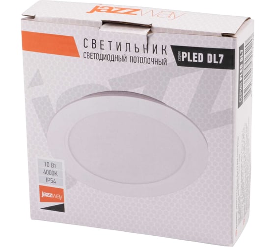 Изображение товара Светодиодный светильник Jazzway PLED DL7 WH Downlight 10Вт 4000К 120х26мм IP54 ДВО встраив. 5042520