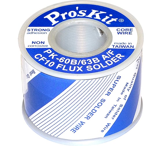 Изображение товара Припой PK-63B06F 0.6 мм, 0.25 кг, Sn63/Pb37, СF10 флюс RA ProsKit С00040209