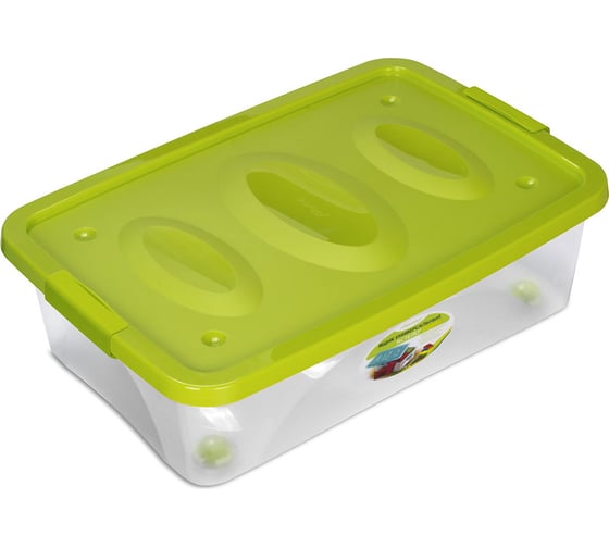 Изображение товара Универсальный ящик Martika Астело 600x400x180 мм на колесиках оливковый С664ОЛВ