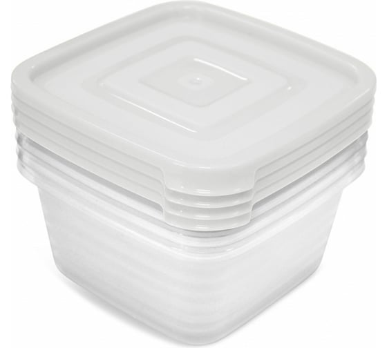 Изображение товара Контейнер для продуктов Martika СВЧ Унико квадратный 0.45 л набор 4 шт С216