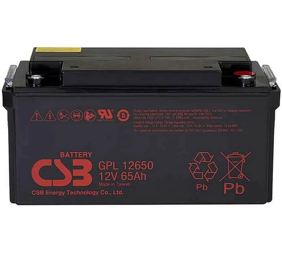Изображение товара Аккумулятор для ИБП CSB GPL12650 I 12В, 65 Ач УТ-00001369