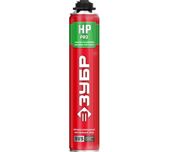 Изображение товара Монтажная пена ЗУБР PRO HP 800 мл с низким расширением пистолетная, всесезонная, SVS, 41148