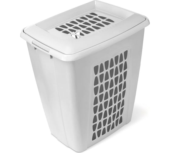 Изображение товара Корзина для белья Martika Молетта прямоугольная 45 л с крышкой светло-серая С701СЕР