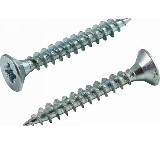 Изображение товара Универсальный саморез КВАДРА 5x35 белый, потайная голова, цинк, кop. 250 шт. 503035003250