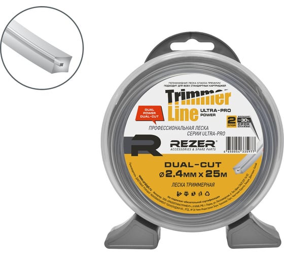 Изображение товара Леска DUAL-CUT (2.4 мм; 25 м; квадрат) Rezer