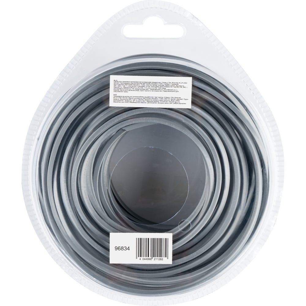 Изображение товара Леска армированная алюминием для триммера ALUFLEX 2.4 мм 15 м в блистере