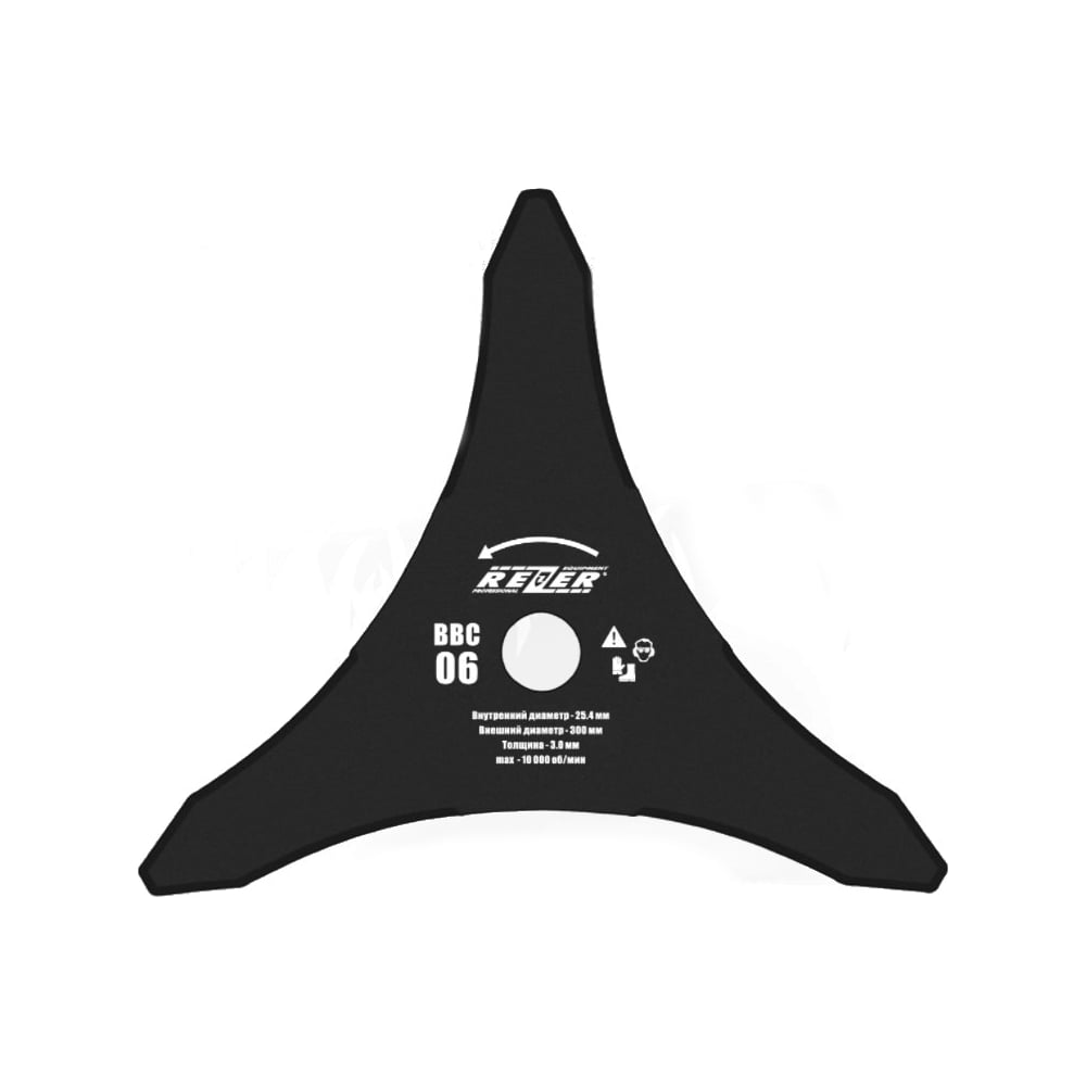Изображение товара Нож ВС-06 3-х лучевой 300x25.4 мм для бензокосы Rezer