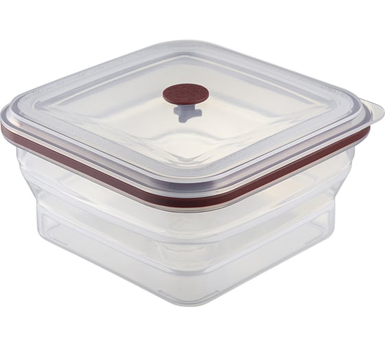 Изображение товара Контейнер для переноски и хранения Smart Solutions Silikobox силиконовый, квадратный, складной, 1.2 л, темно-сливовый SS-FC-SCN-PM1200