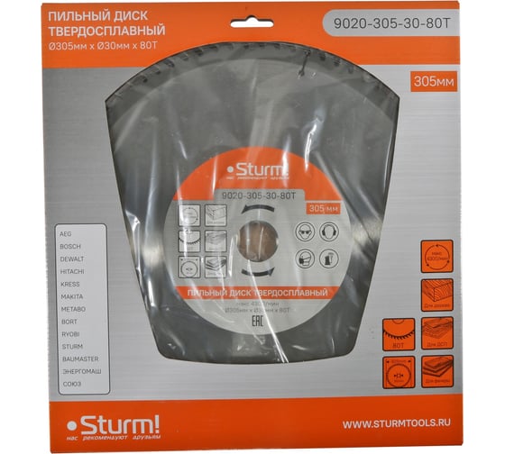 Изображение товара Диск пильный 305х30 мм, 80T Sturm 9020-305-30-80T