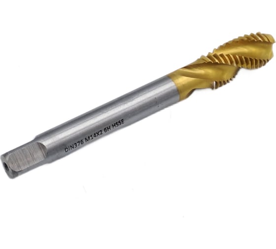 Изображение товара Метчик машинно-ручной TORNERI М14x2, DIN376, для глухих отверстий с винтовой канавкой с покрытием TiN, HSSE 045172