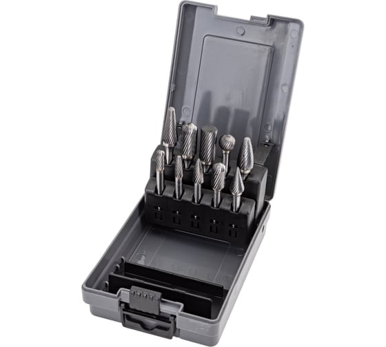 Изображение товара Набор твердосплавных бор-фрез CSS10-1010S 10 шт, спиральная насечка CNIC 58201