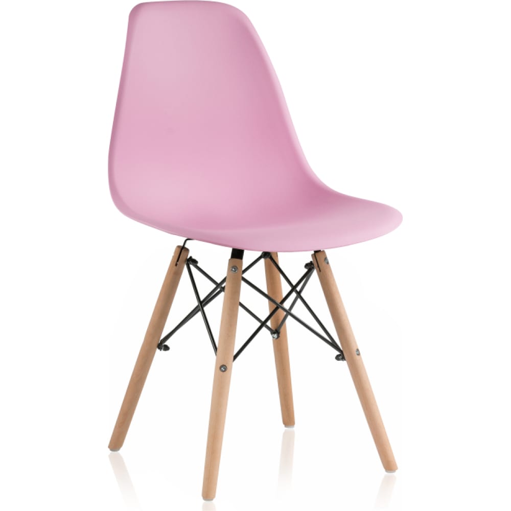 Пластиковый стул Woodville ниблер с силиконовой сеточкой вращающийся поршень розовый