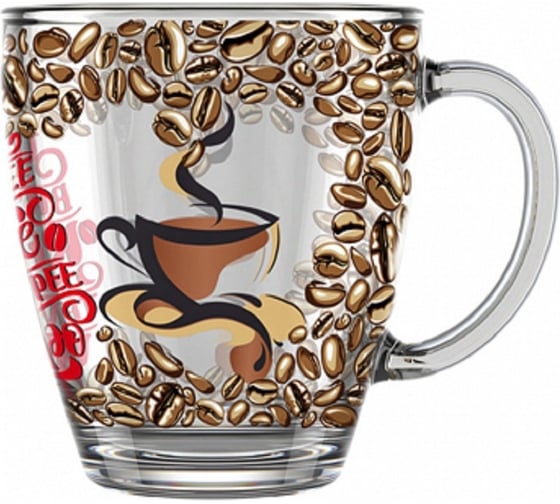 Изображение товара Кружка для чая ДЕКОСТЕК Кофемания круговая, 350 мл СП1529