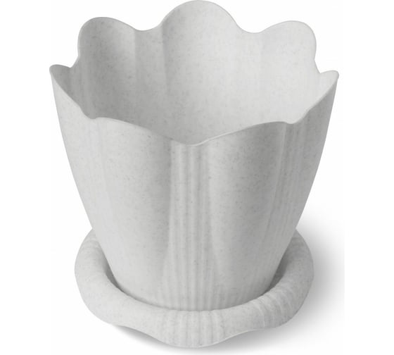 Изображение товара Горшок с поддоном Martika Эдельвейс 9.5 л, диам. 29 см, мрамор С194М