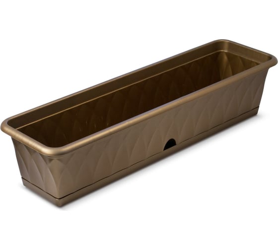 Изображение товара Ящик для растений с поддоном Martika Сиена 81 см, золотой С174-03-ЗОЛ