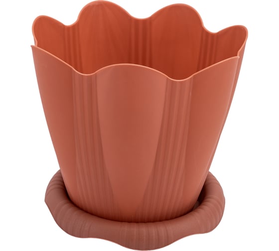 Изображение товара Горшок с поддоном Martika Эдельвейс 5.3 л, диам. 24 см, терракотовый С193Т