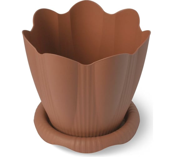 Изображение товара Горшок с поддоном Martika Эдельвейс 9.5 л, диам. 29 см, терракотовый С194Т