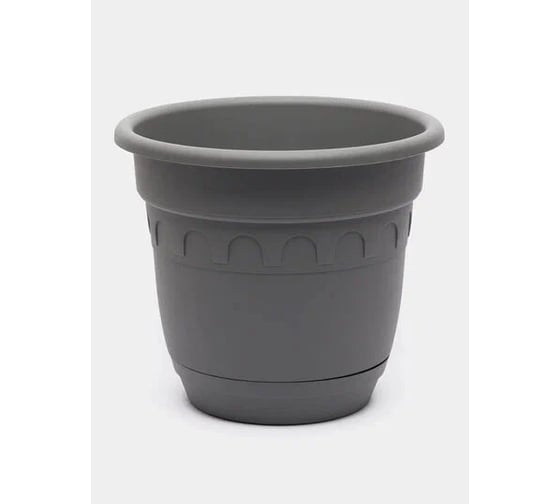 Изображение товара Горшок Колывань с поддоном Martika 6.7 л, диам. 26 см, серый С95СЕР