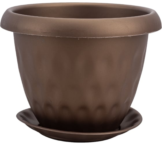 Изображение товара Горшок для растений с поддоном Martika Розетта 2.8 л, диам. 200 мм, золотой С127ЗОЛ