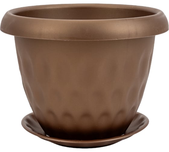 Изображение товара Горшок для растений с поддоном Martika Розетта 1.7 л, диам. 170 мм, золотой С126ЗОЛ