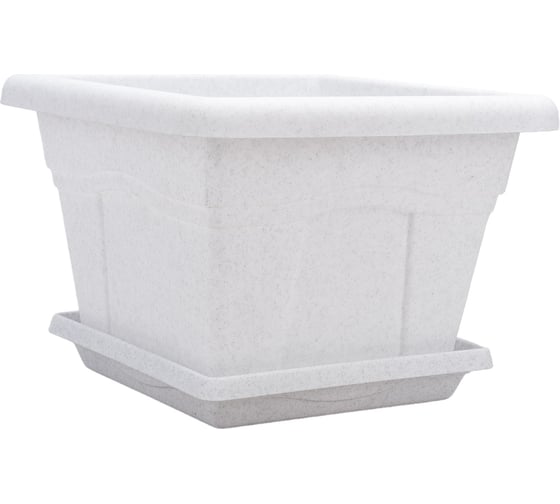 Изображение товара Горшок с поддоном Martika Квадро 8.1 л, 28x28 см, мрамор С164М