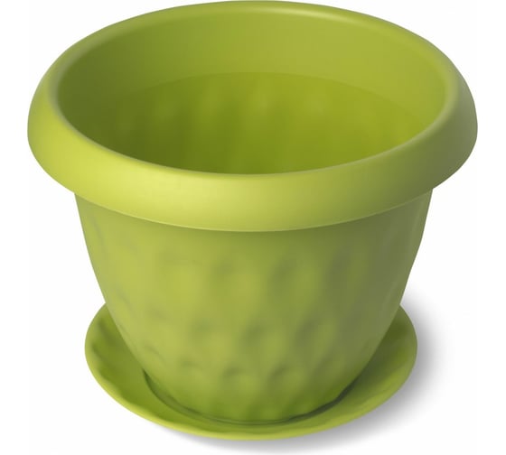 Изображение товара Горшок для растений с поддоном Martika Розетта 1.7 л, диам. 170 мм, зеленый С126ЗЕЛ