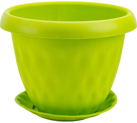 Изображение товара Горшок для растений с поддоном Martika Розетта 4.9 л, диам. 245 мм, зеленый С128ЗЕЛ