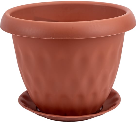 Изображение товара Горшок для растений с поддоном Martika Розетта 4.9 л, диам. 245 мм, терракотовый С128ТЕР