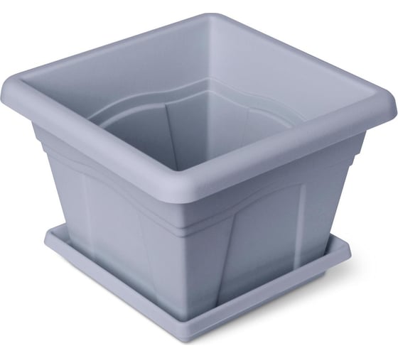 Изображение товара Горшок с поддоном Martika Квадро 8.1 л, 28x28 см, серый С164СЕР