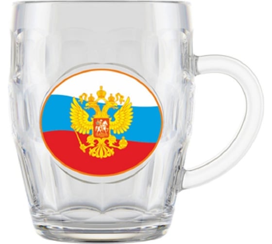 Изображение товара Кружка для пива ДЕКОСТЕК 1002/1-Д Герб на флаге, 500 мл, подарочная упаковка ТП6944