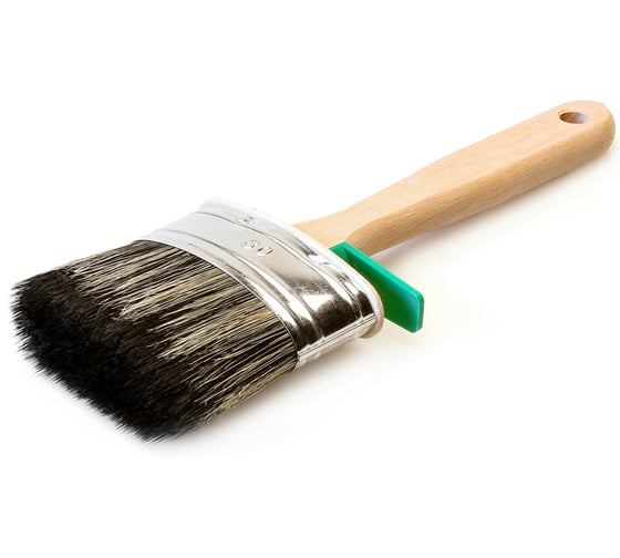 Изображение товара Овальная кисть Лазурный берег д/дисперсионных, латексных, фасадных красок, натуральная щетина, 65мм КО-80 С7