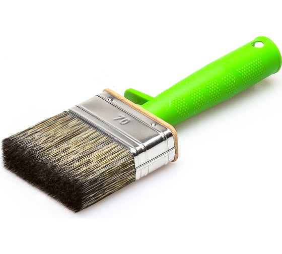 Изображение товара Флейцевая кисть Лазурный берег для работ по дереву, смешанная щетина, КФ 100х25 С7 (зел.руч)