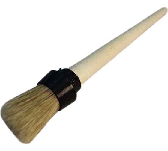 Изображение товара Круглая кисть Никище КР-25 мм, натуральная щетина, полиамид обойма 02.03.02