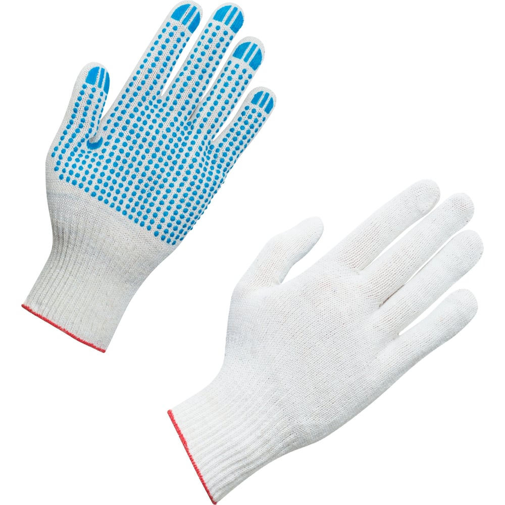 Х/б перчатка СВС, цвет белый/синий, размер 9