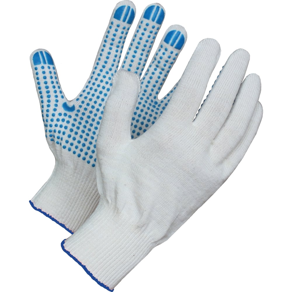 Х/б перчатка СВС, размер 8-9, цвет белый/синий