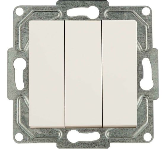 Изображение товара 3-клавишный выключатель GUNSAN Eqona крем 16401200-150160