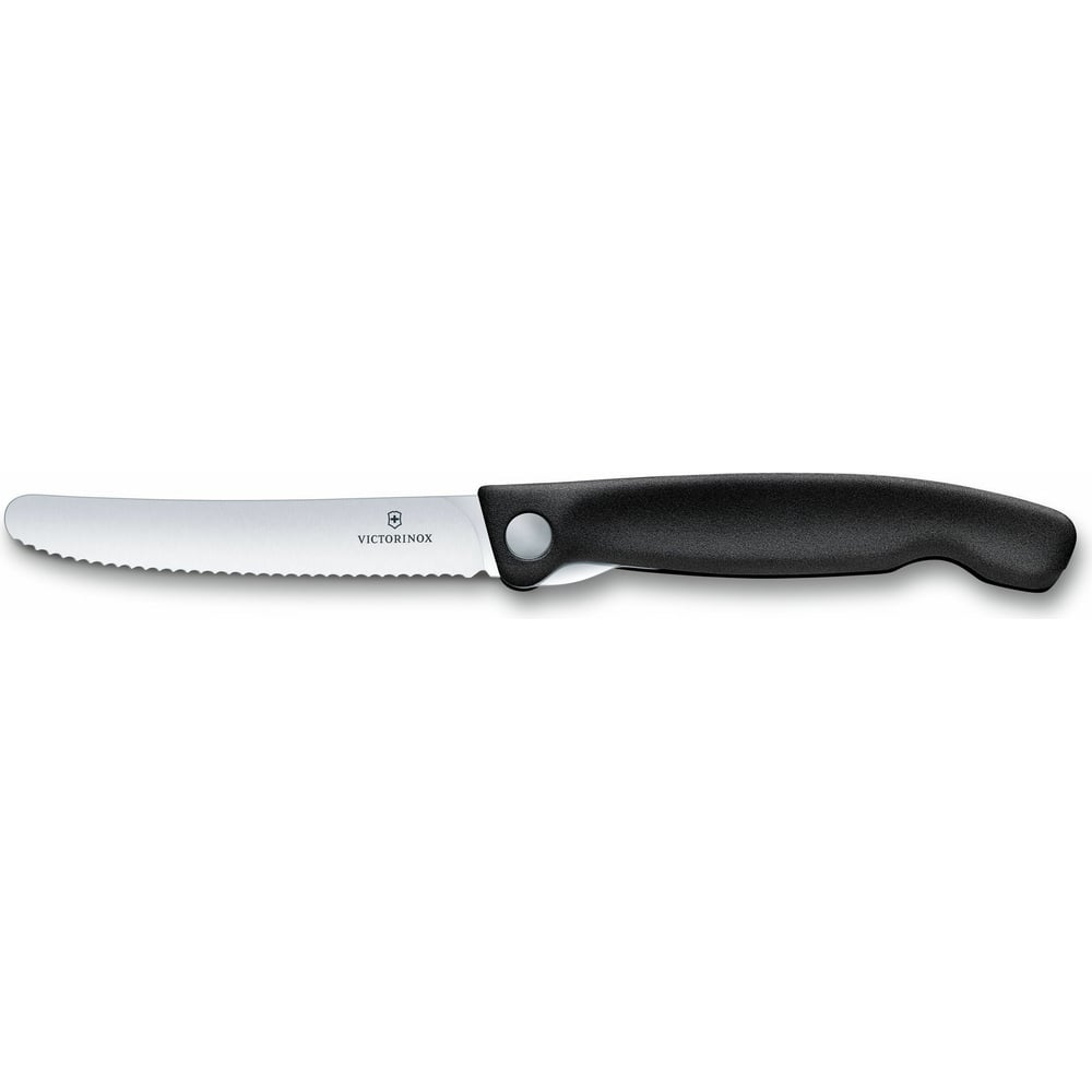 Изображение товара Столовый нож Victorinox с серрейторным лезвием 11 см, черный