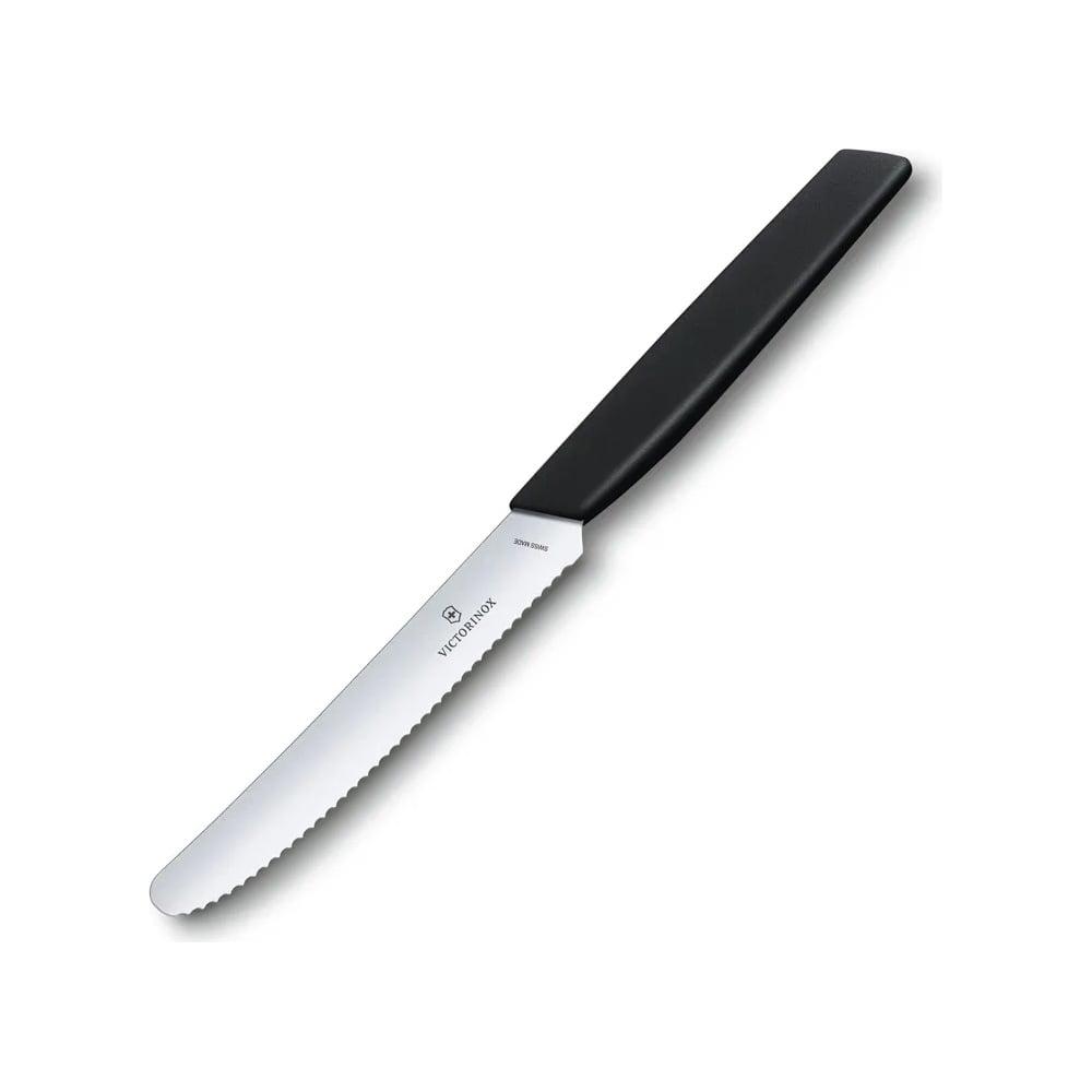 Изображение товара Столовый нож Victorinox Swiss Modern волнистое лезвие 11 см для овощей черный