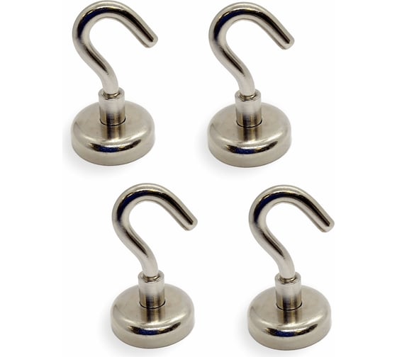 Изображение товара Магнитный крючок Проф-Магнит Е25, сцепление 22 кг, 4 шт. PMYP-Е-25