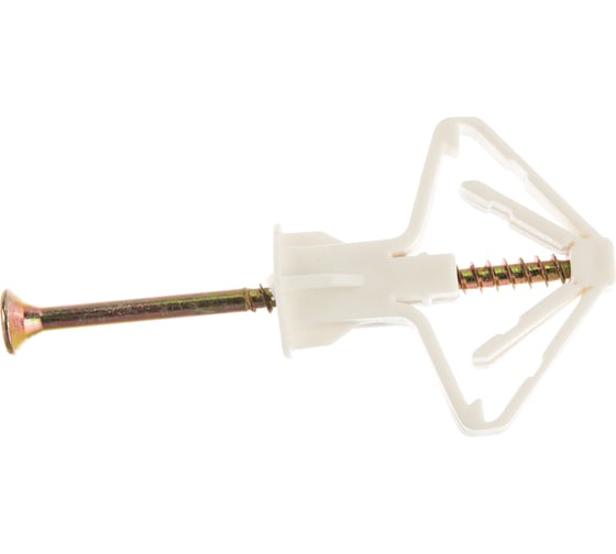 Изображение товара Дюбель "Бабочка" полипропиленовый для пустотелых конструкций с саморезом 4 шт. (10х50 мм; ТФ6) ЗУБР 4-301326