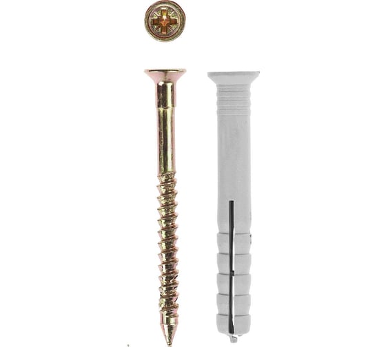 Изображение товара Дюбель-гвоздь полипропиленовый с потайным бортиком 2000 шт. (6х40 мм; ТФ0) Зубр 4-301340-06-040