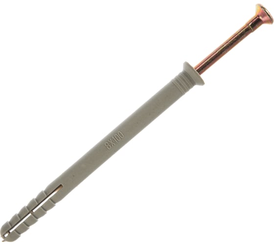 Изображение товара Полипропиленовый дюбель-гвоздь с потайным бортиком ЗУБР 8х100 мм, ТФ0, 650 шт. 4-301340-08-100